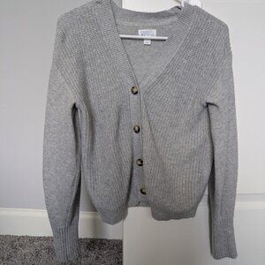 Market and Spruce womens gray knit button front cardigan long sleeve size S